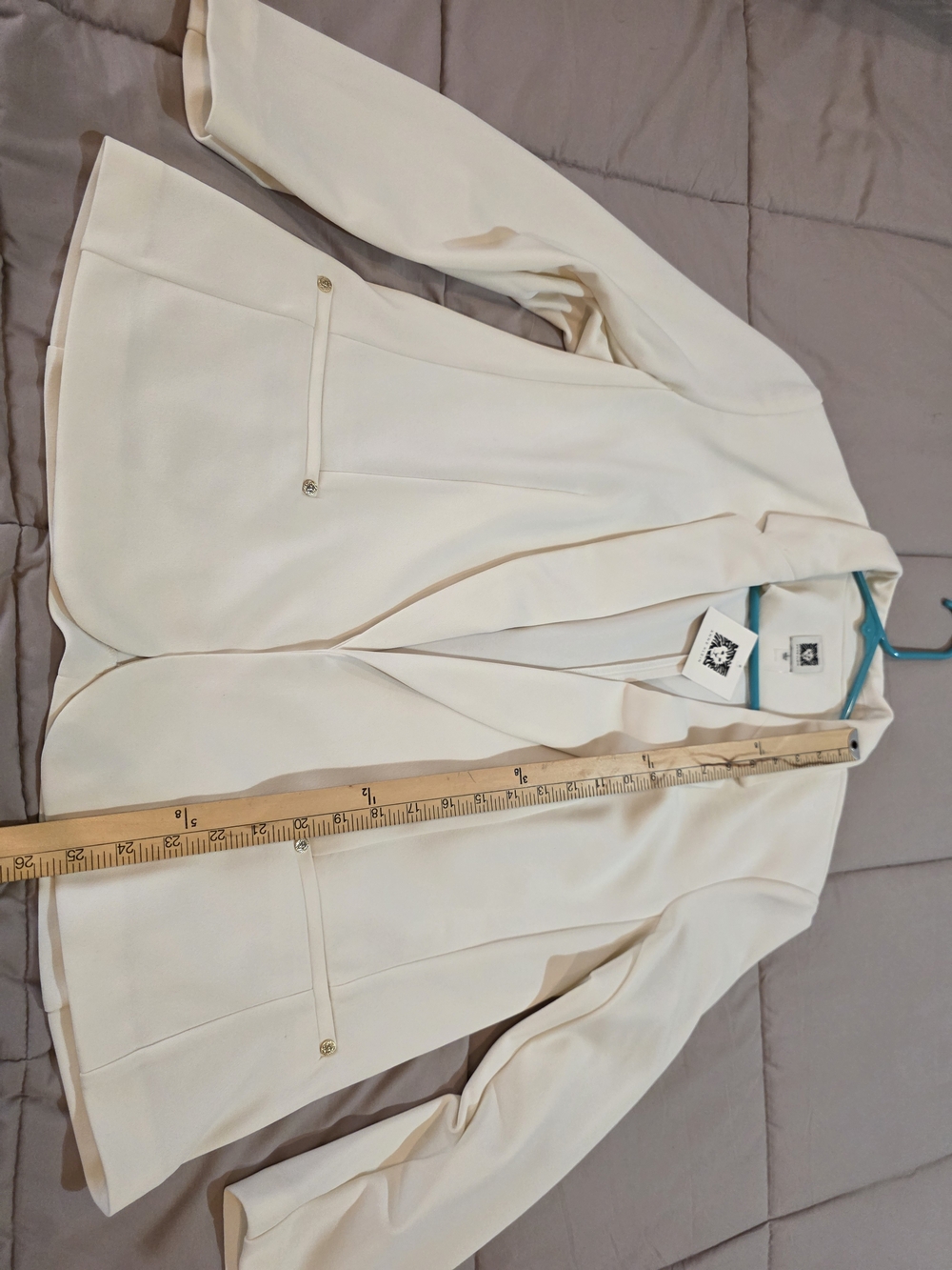 Anne Klein Off White Open-Front Blazer Jacket Size L NWT - Picture 7 of 15